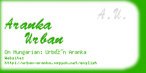 aranka urban business card